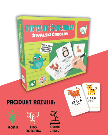 PUSTOLOVŠČINA ZNANJA: Živalski črkolov