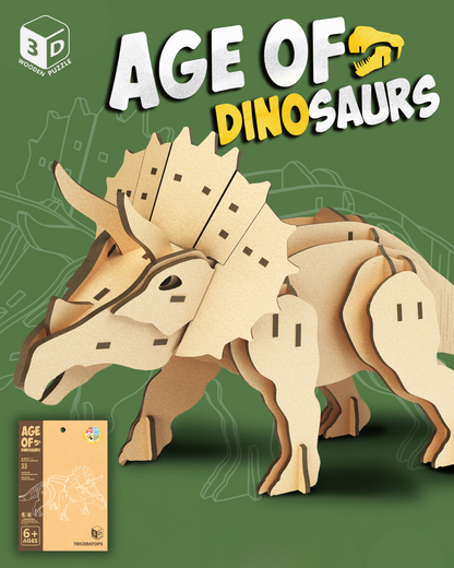 AGE OF DINOSAURS: 3D Lesena Sestavljanka - Triceratops