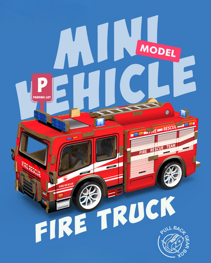 MINI VEHICLE: 3D Lesena Sestavljanka - Gasilec
