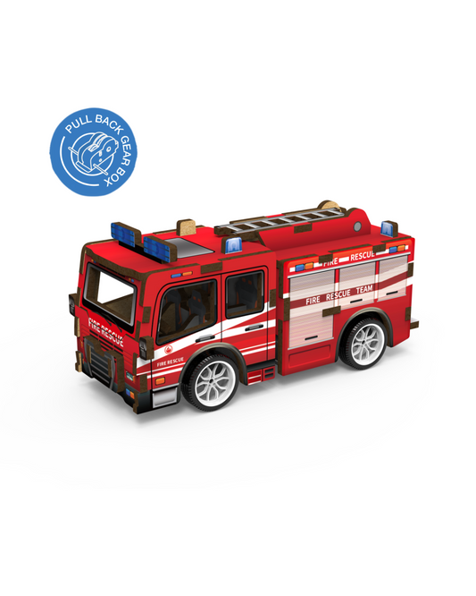 MINI VEHICLE: 3D Lesena Sestavljanka - Gasilec