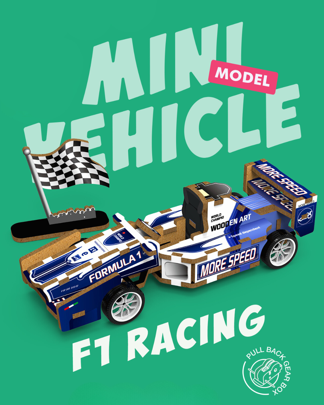 MINI VEHICLE: 3D Lesena Sestavljanka - Formula