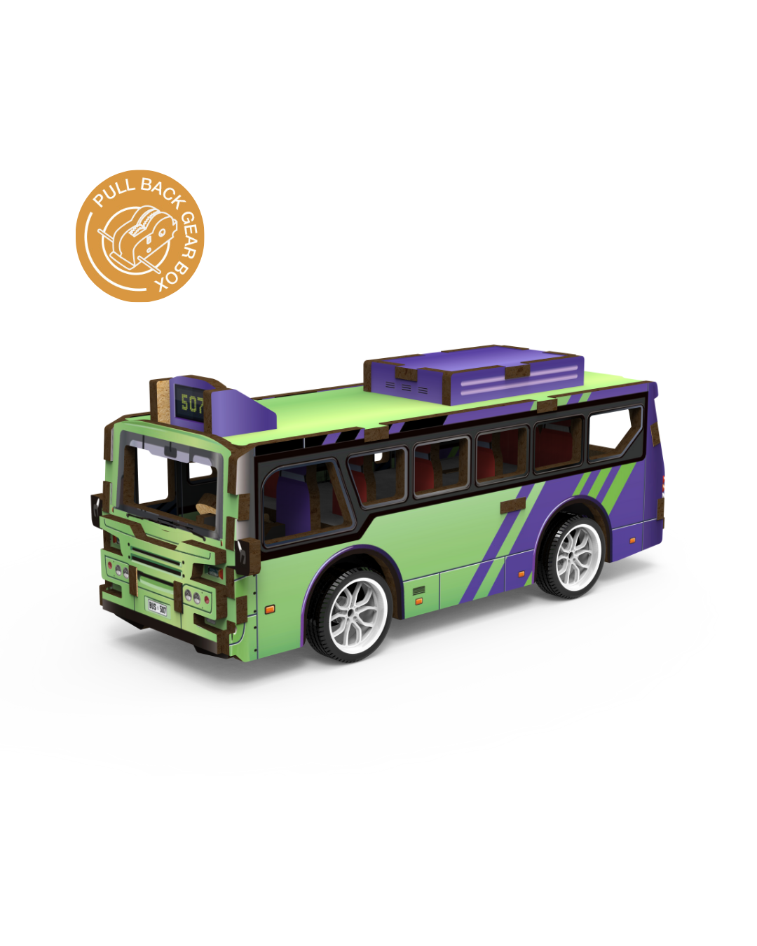 MINI VEHICLE: 3D Lesena Sestavljanka - Avtobus