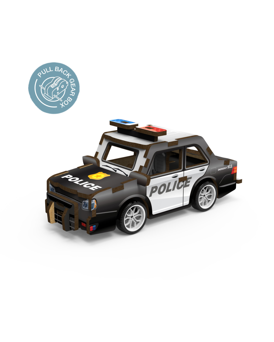 MINI VEHICLE: 3D Lesena Sestavljanka - Policist