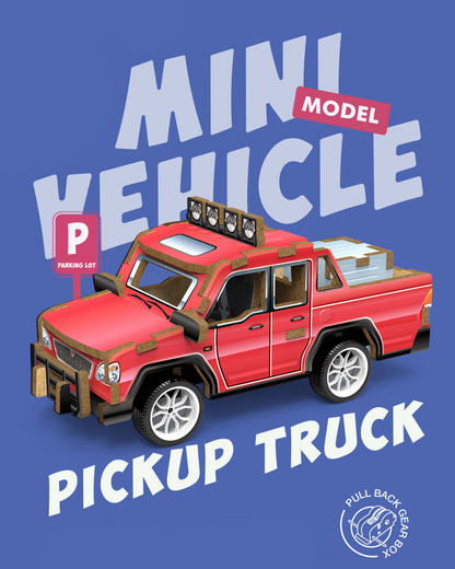 MINI VEHICLE: 3D Lesena Sestavljanka - Poltovornjak