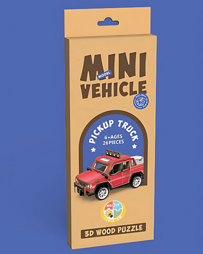 MINI VEHICLE: 3D Lesena Sestavljanka - Poltovornjak
