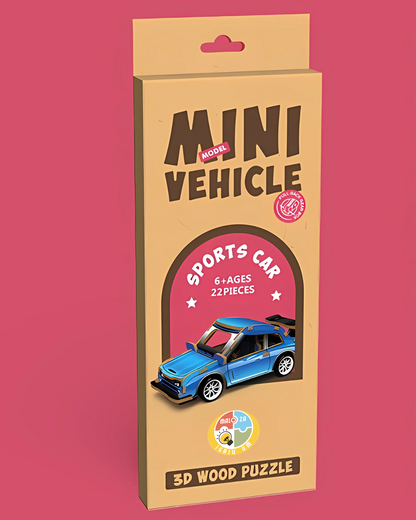 MINI VEHICLE: 3D Lesena Sestavljanka - Športni