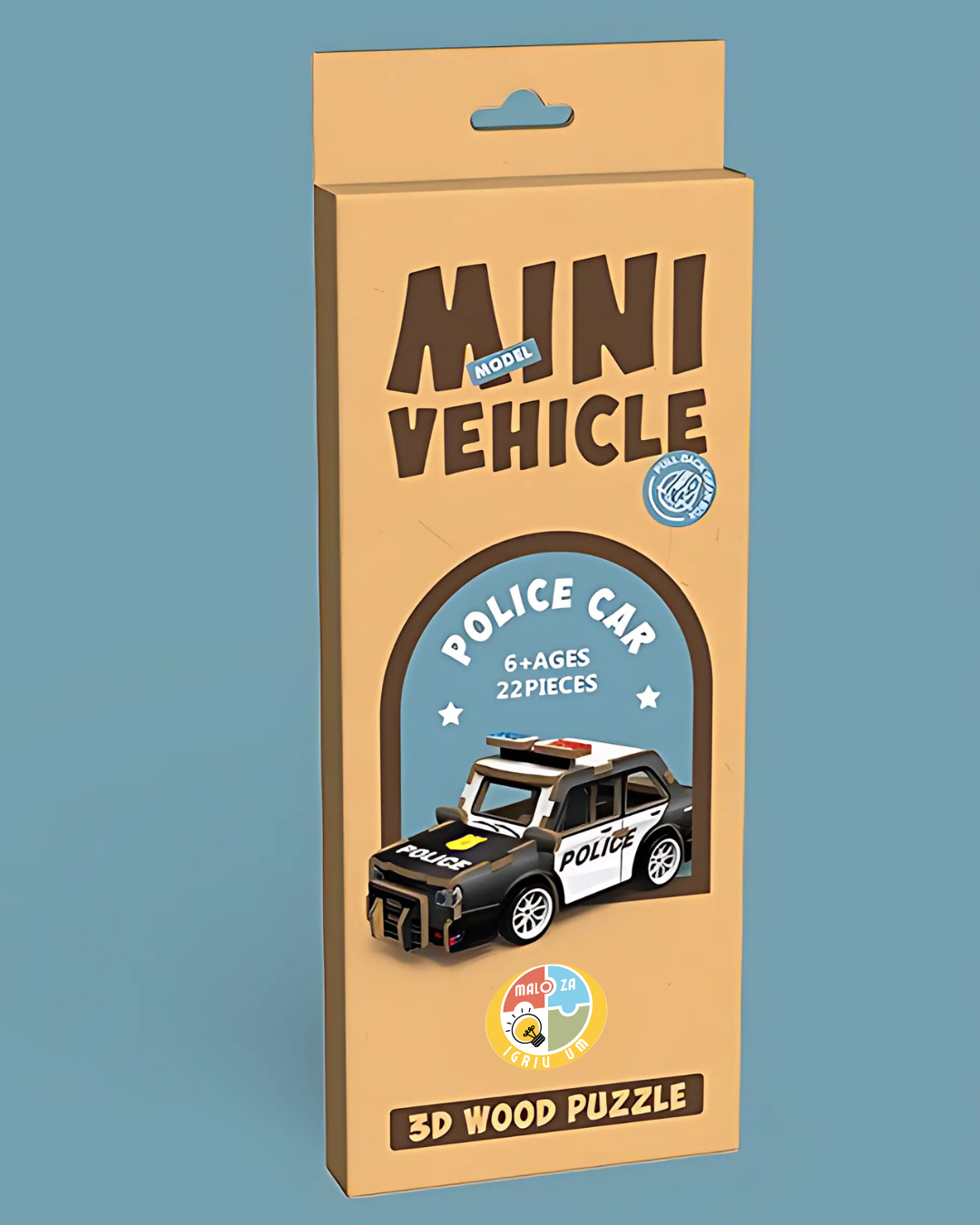 MINI VEHICLE: 3D Lesena Sestavljanka - Policist