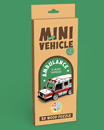MINI VEHICLE: 3D Lesena Sestavljanka - Rešilec